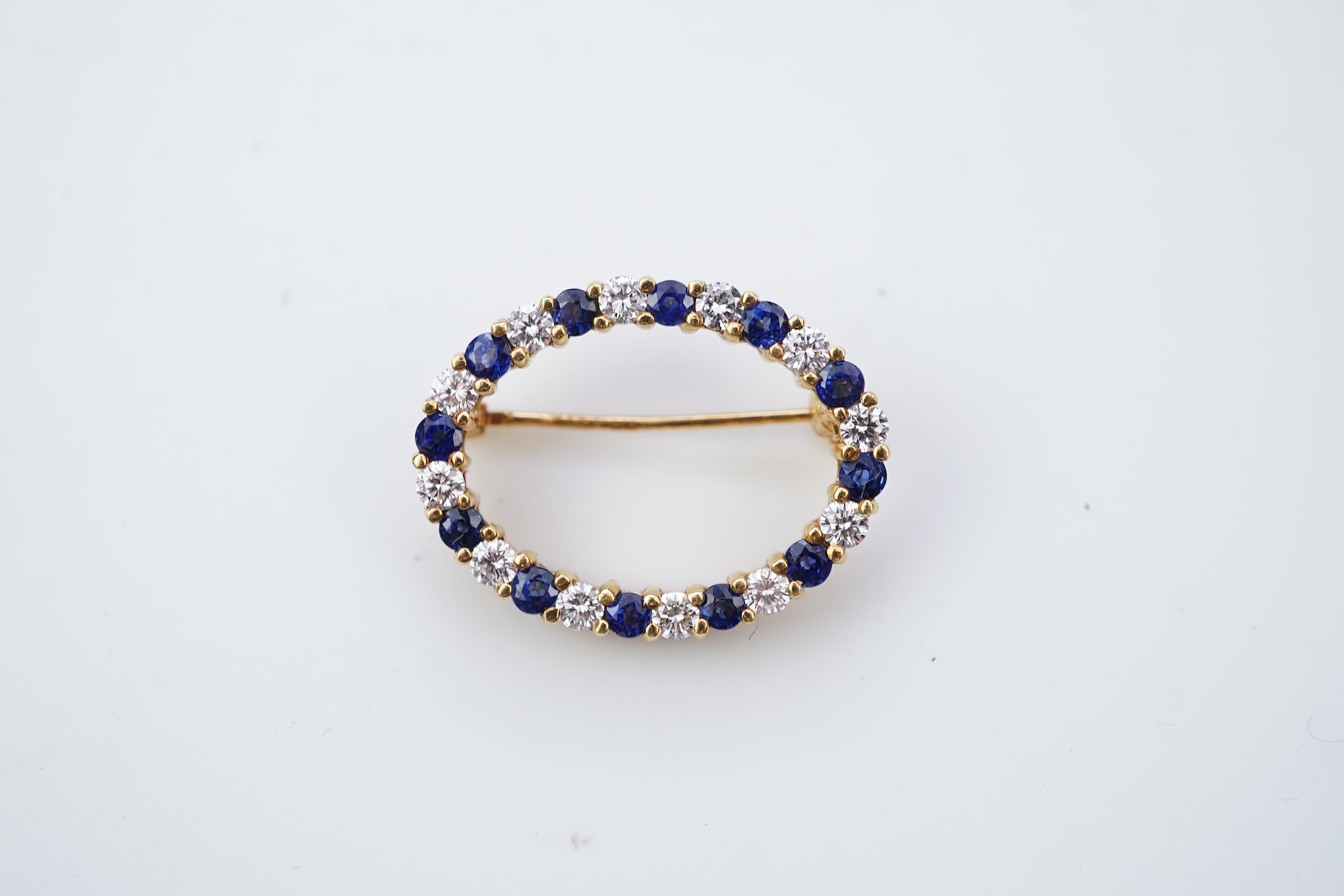 Asprey, a sapphire and diamond brooch, circa 1991